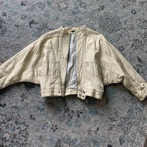 Leather bomber jacket